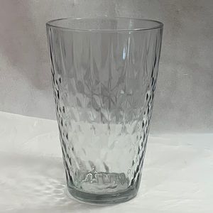 Glass Vase Diamond Cut Pattern 9.75 Inches Tall